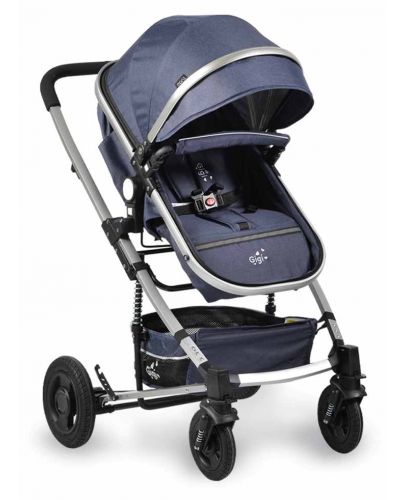 Бебешка комбинирана количка Moni - Gigi, деним - 1