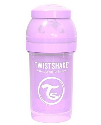 Бебешко шише против колики Twistshake Anti-Colic Pastel - Лилаво, 180 ml - 2