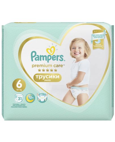 Бебешки пелени гащи Pampers - Premium Care 6, 31 броя - 1