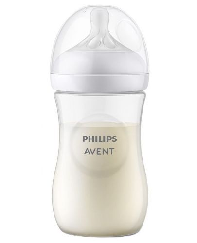Бебешко шише Philips Avent - Natural Response 3.0, с биберон 1 m+, 260 ml, бяло - 3