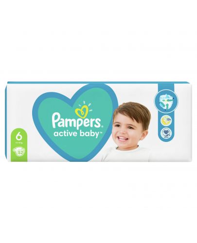 Бебешки пелени Pampers - Active Baby 6, 52 броя  - 9