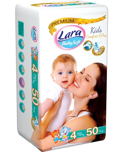 Бебешки пелени Lara Premium - Maxi, 7-18 kg, 50 броя - 1