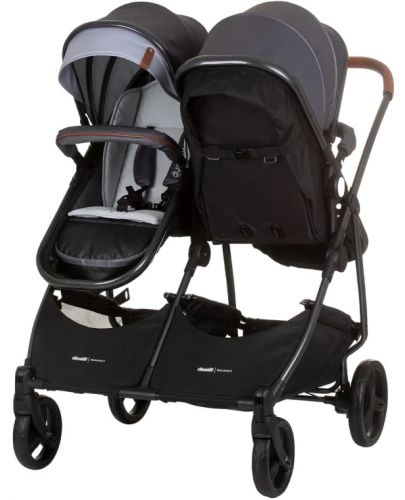 Бебешка количка за близнаци Chipolino - Дуо Смарт, сребърно сиво - 4