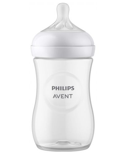 Бебешко шише Philips Avent - Natural Response 3.0, с биберон 1 m+, 260 ml, бяло - 4