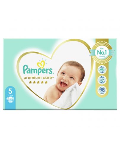 Бебешки пелени Pampers - Premium Care 5, 88 броя  - 2