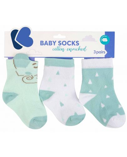 Бебешки чорапи с 3D уши Kikka Boo - Elephant Time, 6-12 месеца, 3 чифта - 1