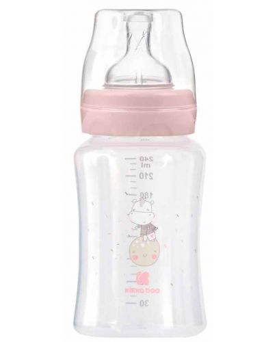 Бебешко шише KikkaBoo Hippo Dreams - РР, 240 ml, розово - 1