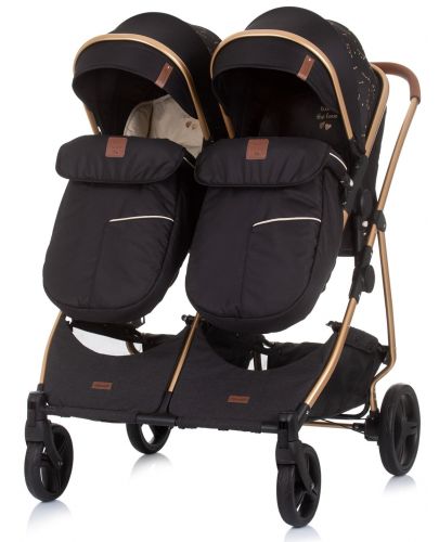 Бебешка количка за близнаци Chipolino - Дуо Смарт, Абанос - 7