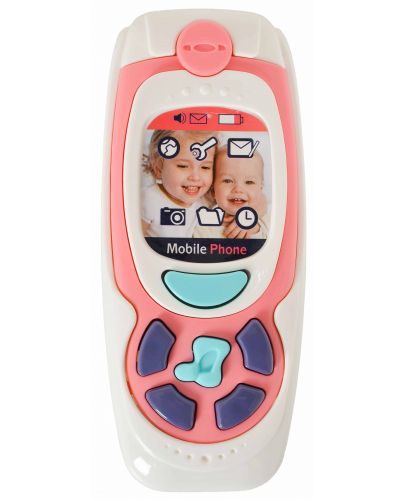 Бебешки телефон с бутони Moni - Розов - 1