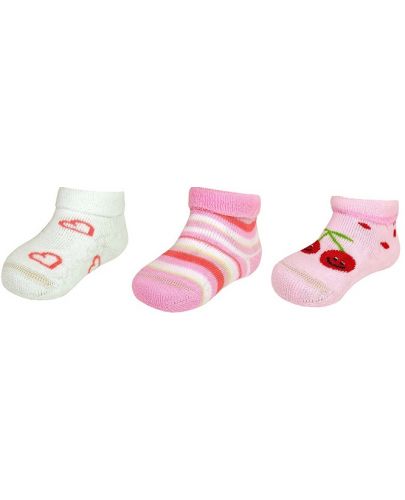 Бебешки хавлиени чорапи Maximo - Цветни, за момиче - 1