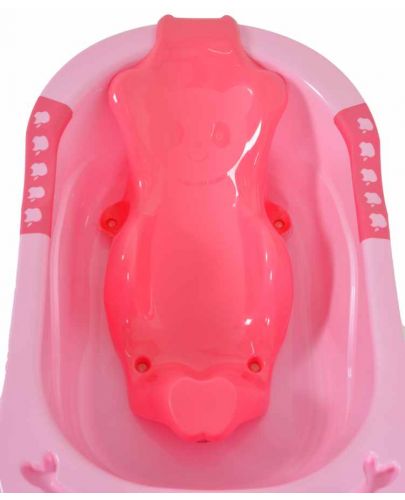 Бебешка вана с подложка Cangaroo - Larissa, 89 cm, розова - 2