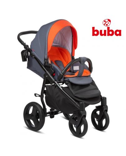 Бебешка комбинирана количка 3в1 Buba - Bella 713, Pewter-Orange - 4
