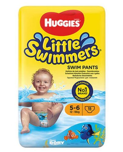 Бебешки бански пелени Little Swimmers - Размер 5, 12-18 kg, 11 броя - 1