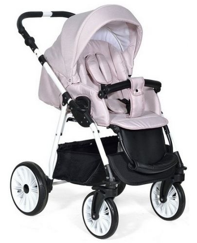 Бебешка количка Baby Giggle - Alpina, 2 в 1, розова - 3