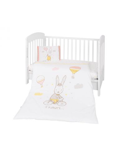 Бебешки спален комплект 5 части KikkaBoo - Rabbits in Love - 1