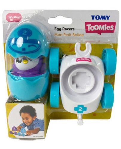 Бебешка играчка Tomy Toomies - Състезателно яйце, Приятелче, синьо - 2