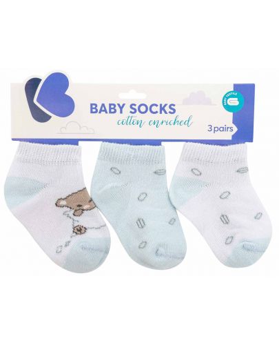 Бебешки летни чорапи Kikka Boo - Dream Big, 6-12 месеца, 3 броя, Blue  - 1