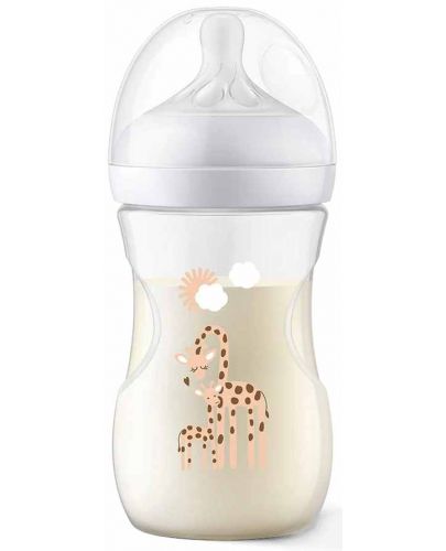 Бебешко шише Philips Avent - Natural Response 3.0, с биберон 1m+, 260 ml, Жираф - 3