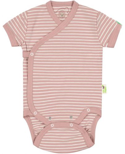Бебешко боди на райе Bio Baby - Органичен памук, 50 сm, 0-1 месеца, розово - 1