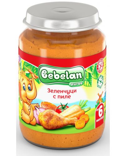 Бебешко ястие Bebelan Puree - Пилешко със зеленчуци, 190 g - 1