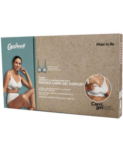 Безшевен сутиен за кърмене с подплънки Carriwell - GelWire, размер XL, бял - 6