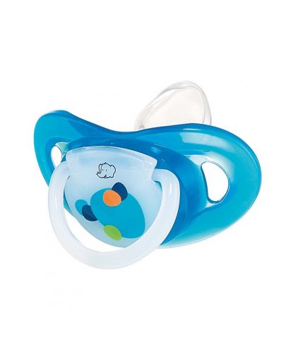 Силиконова залъгалка в кутия Bebe Confort - Premium Dental Safe 12м+, синя - 1