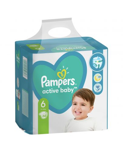 Бебешки пелени Pampers - Active Baby 6, 68 броя  - 8