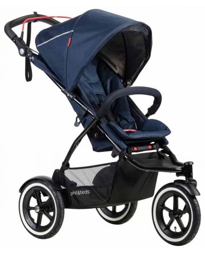Бебешка количка за едно или породени деца Phil & Teds - Sport V5, Синя - 1