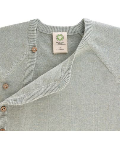 Бебешки пуловер Lassig - 74-80 cm, 7-12 месеца, сив - 3