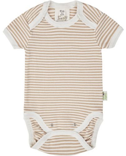 Бебешко боди с къс ръкав Bio Baby - Органичен памук, 62 cm, 3-4 месеца, на райе - 1