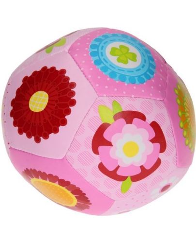 Бебешка мека топка Happy World - 14 cm, розова - 1