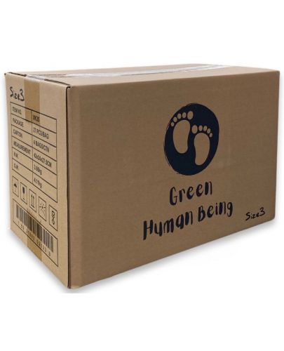 Бебешки пелени Green Human Being - Размер 3, 6-11 kg, 4 пакета х 27 броя    - 1
