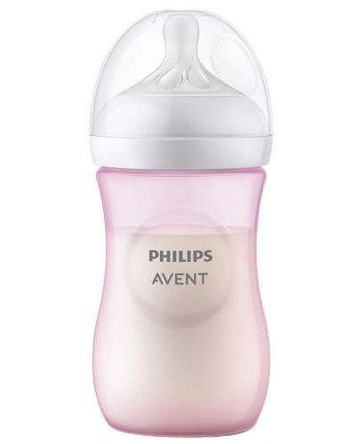 Бебешко шише Philips Avent - Natural Response 3.0, с биберон 1 m+, 260 ml, розово - 3