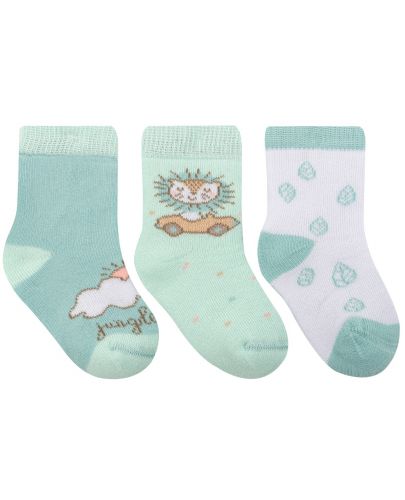 Бебешки термо чорапи Kikka Boo - 6-12 месеца, 3 броя, Jungle King  - 2
