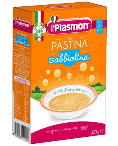 Бебешка паста първи месеци Plasmon - Перли (Sabbiolina), 320 g - 1