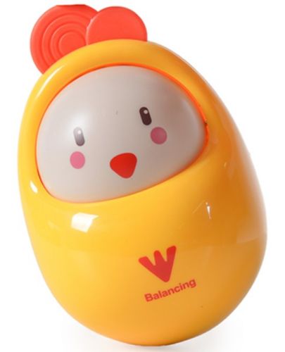 Бебешка играчка Huanger - Roly Poly, пиле  - 3
