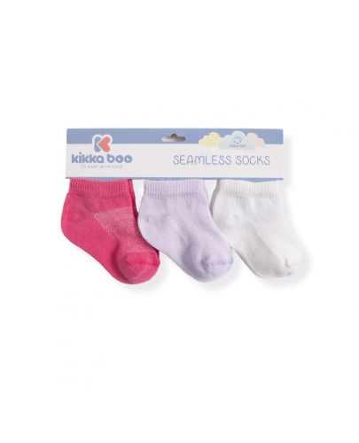 Бебешки къси чорапи Kikka Boo Solid - Памучни, 0-6 месеца, лилави - 1