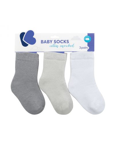 Бебешки чорапи Kikka Boo - Памучни, 2-3 години, сиви - 1