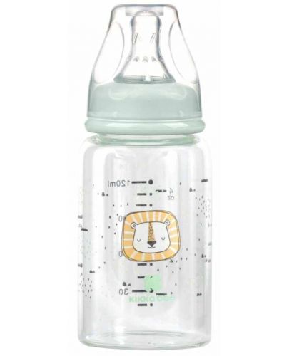 Бебешко стъклено шише KikkaBoo Savanna - 120 ml, мента - 1