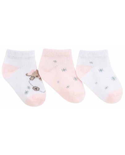 Бебешки летни чорапи Kikka Boo - Dream Big, 0-6 месеца, 3 броя, Pink - 2