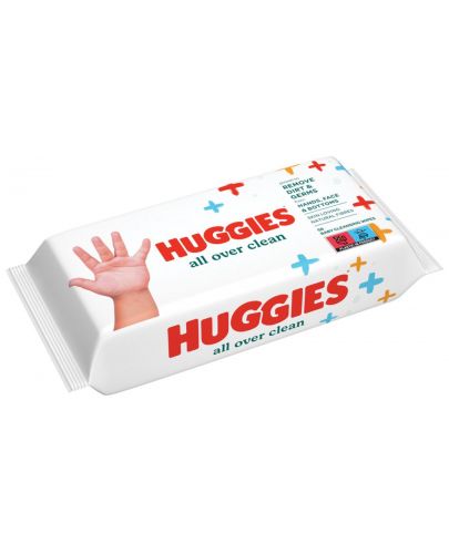 Бебешки мокри кърпички Huggies - All Over Clean, 56 броя - 2