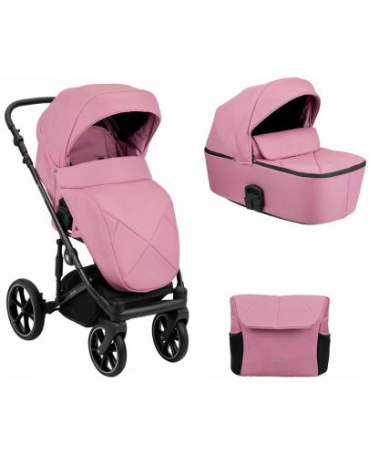 Бебешка комбинирана количка 2 в 1 KikkaBoo - Amani, Pink - 1