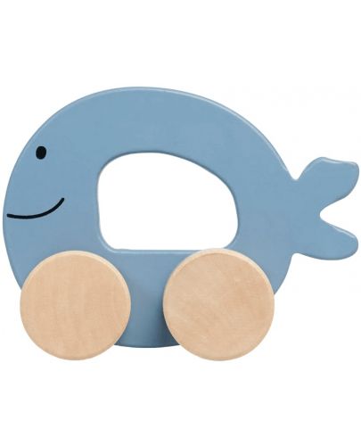 Бебешка дървена играчка Jollein - Количка, Sea Animal Blue - 1