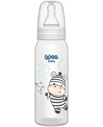 Бебешко шише Wee Baby Classic - 250 ml, бяло със зебра - 1