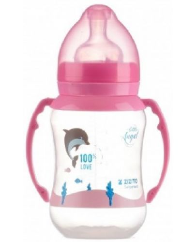 Бебешко шише с дръжки Zizito - Little Angel, PP, 250 ml - 1