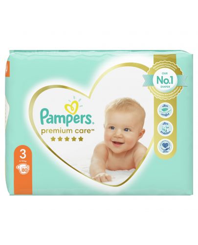 Бебешки пелени Pampers - Premium Care 3, 80 броя  - 3