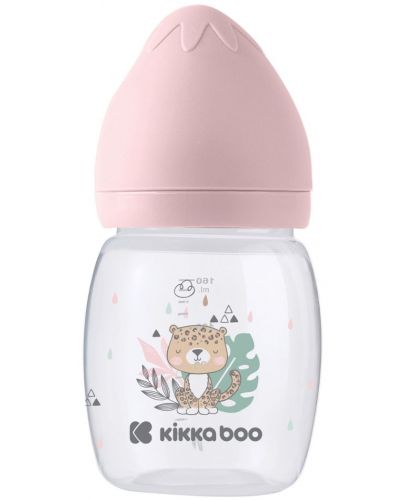 Бебешко шише с широко гърло KikkaBoo Clouds - Savanna, 180 ml, Pink - 1