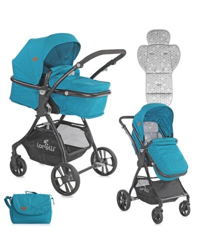Бебешка комбинирана количка Lorelli - Starlight, синя - 1