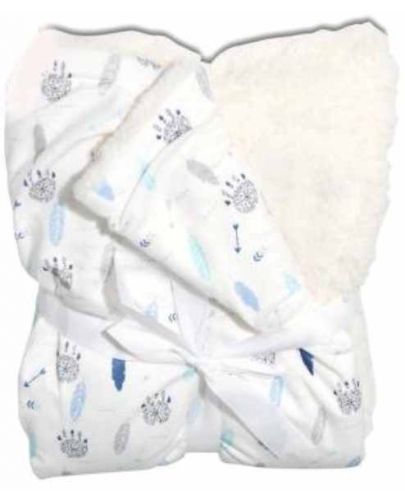 Бебешко одеяло Cangaroo - Shaggy, 75 х 105 cm, синьо - 1