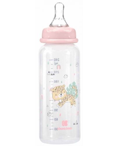 Бебешко шише KikkaBoo Savanna - РР, 240 ml, розово - 2